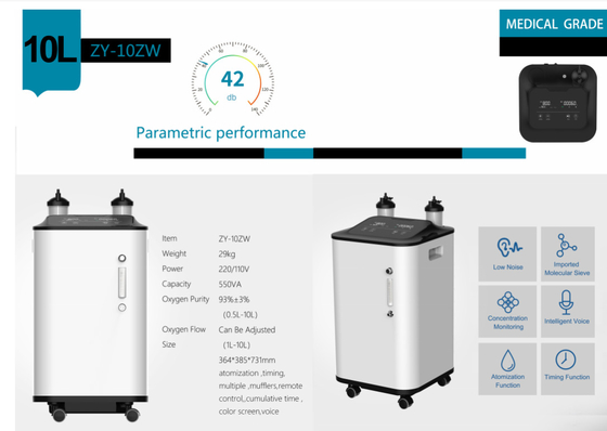 SGS 96% độ tinh khiết Máy oxy dòng cao Máy oxy 10 lít O2